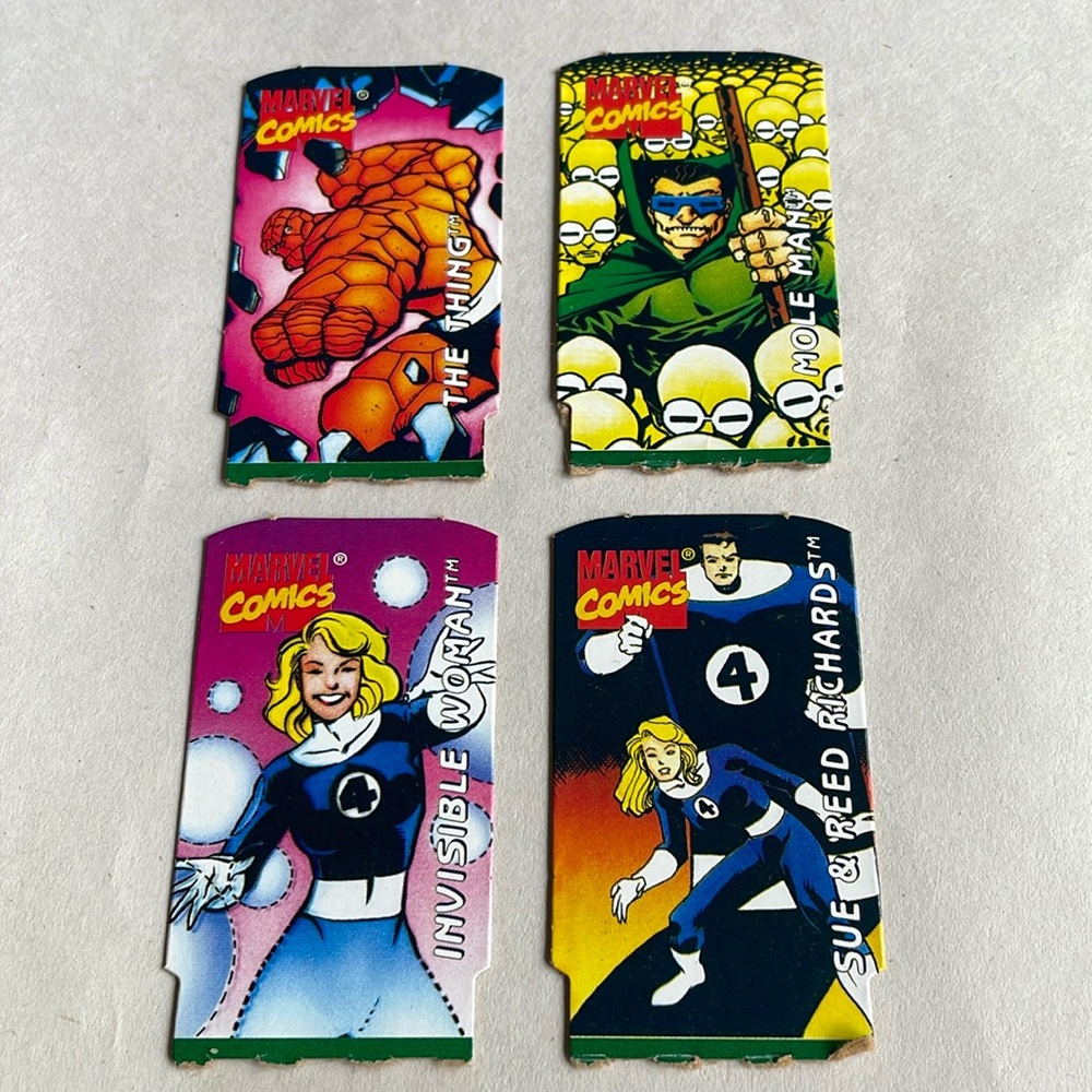 Vintage Set of 4 Fantastic Four - Marvel Comics - DelMonte Collectible Cards